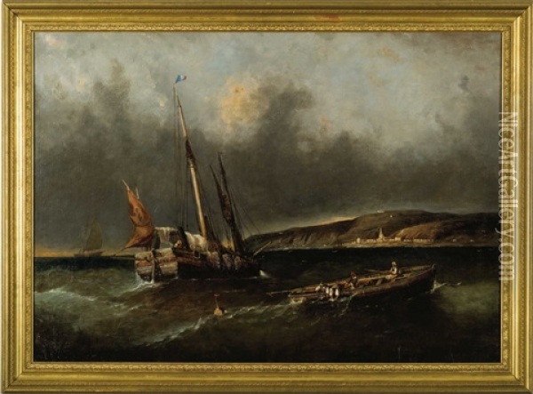 Off The Breton Coast Oil Painting - Paul Charles Emmanuel Gallard-Lepinay