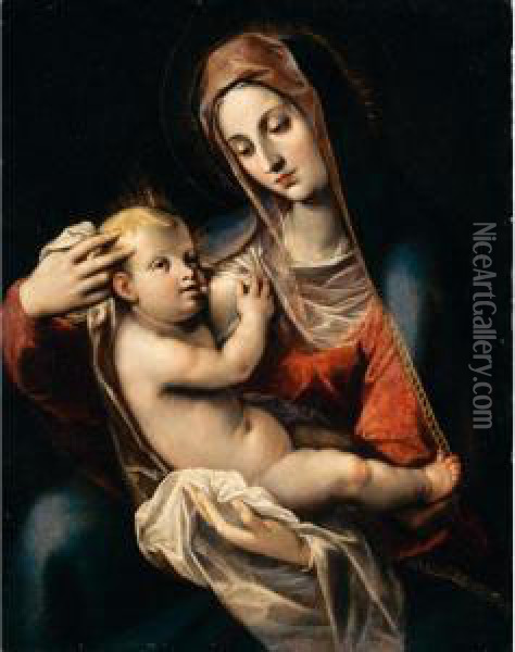 Madonna Col Bambino Oil Painting - Scipione Pulzone