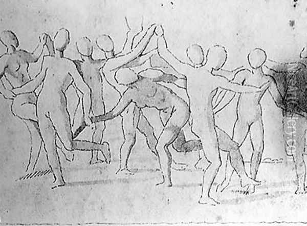 Study for a Bacchanalia Oil Painting - Nicolas Poussin