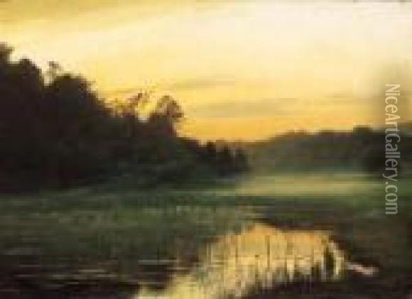 Morning Mist Over The Marsh Oil Painting - Isaak Ilyich Levitan