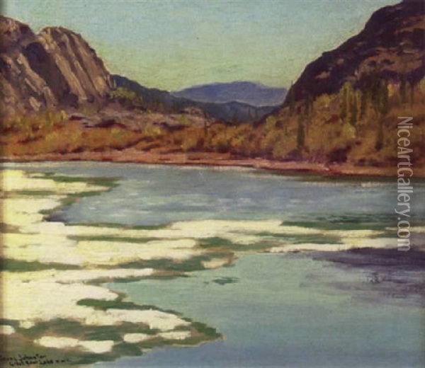 The Last Of The Ice, Labine Bay, Great Bear Lake Oil Painting - Francis Hans Johnston