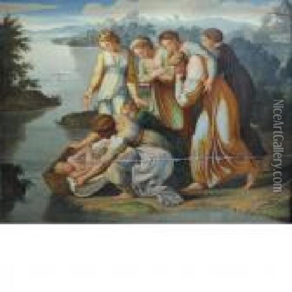 The Finding Of Moses Oil Painting - Raphael (Raffaello Sanzio of Urbino)