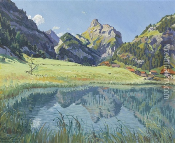 Herbstmorgen Bei Kandersteg Oil Painting - Waldemar Theophil Fink