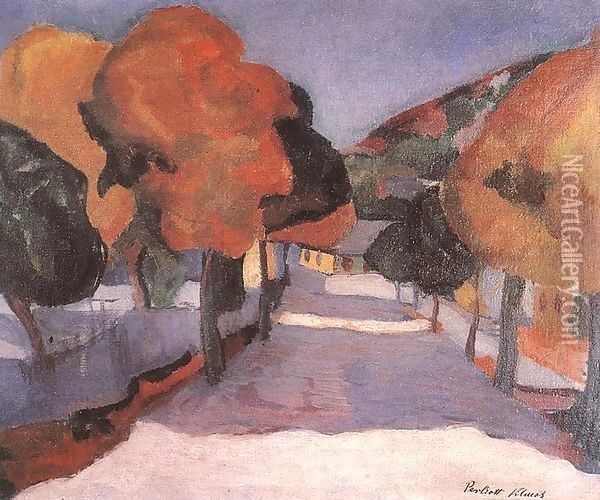 Street at Nagybanya 1907 Oil Painting - Tibor Duray
