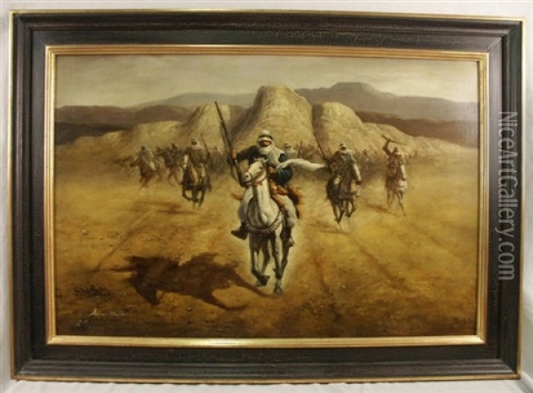 Arabs On Horseback Oil Painting - Ammi Phillips