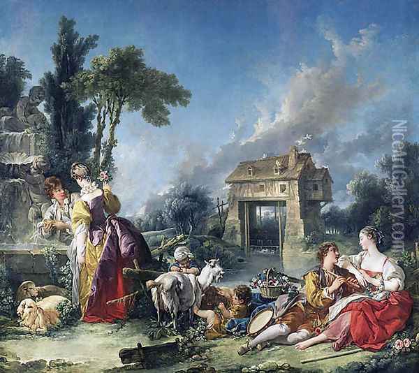 The fountain of love Oil Painting - Francois Boucher
