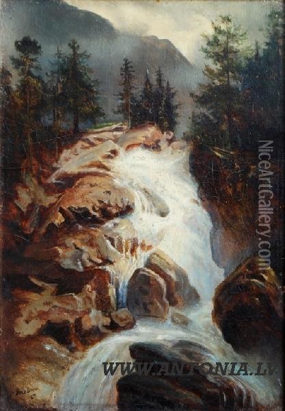Landscape With Rivulet Oil Painting - Albert Bredow