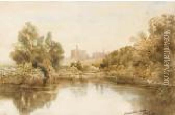 Warkworth Castle, Northumberland Oil Painting - Myles Birket Foster