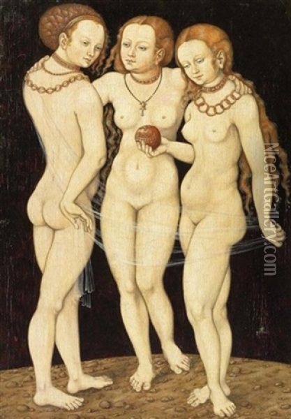 Drei Grazien Oil Painting - Lucas Cranach the Elder
