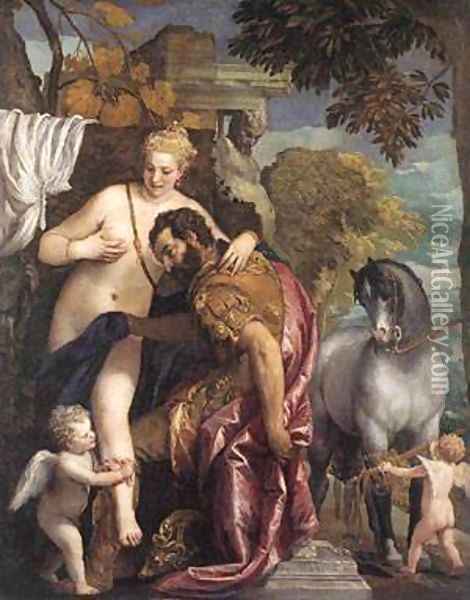 Mars And Enus United By Love 1570 Oil Painting - Paolo Veronese (Caliari)