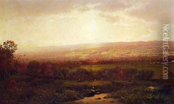 Valley of the Genesee, From Wadsworth's Lane Oil Painting - Lemuel Maynard Wiles