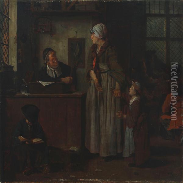At The Notary Oil Painting - Jan Jozef, the Younger Horemans
