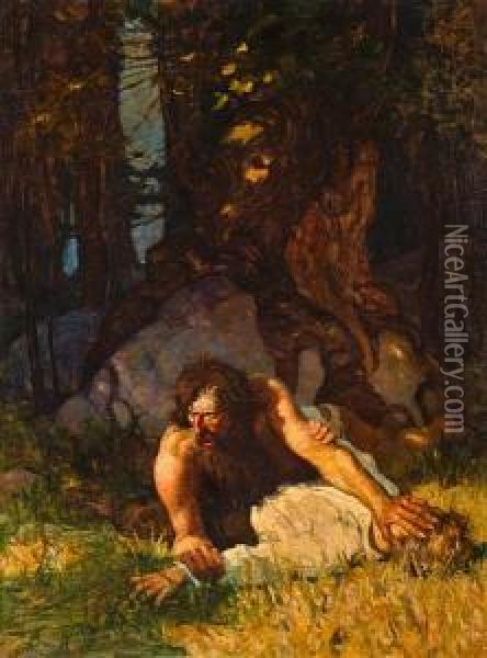 The Wild Man Of Tabor Island Oil Painting - Newell Convers Wyeth
