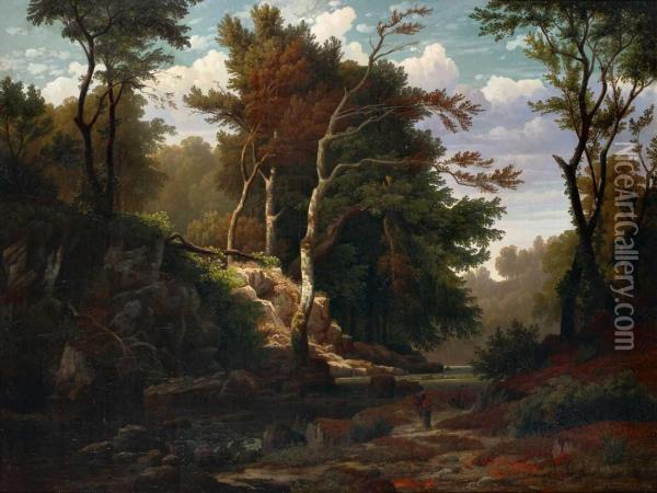 Waldlandschaft Oil Painting - Carl Jungheim