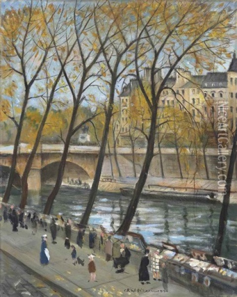 Le Point Neuf, Paris Oil Painting - Christopher Richard Wynne Nevinson
