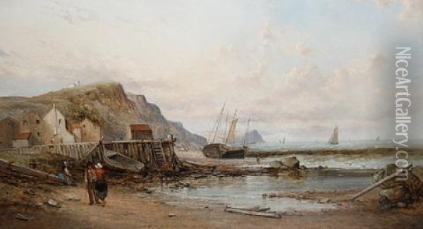 Coastal Views (+ Pair) Oil Painting - Alfred Pollentine