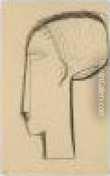 Tete De Profil Oil Painting - Amedeo Modigliani