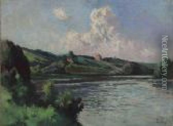 Paysage De Rolleboise Oil Painting - Maximilien Luce