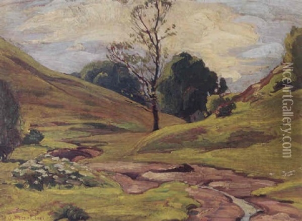 A Meandering Brook Oil Painting - Ossip Leonovitch Linde