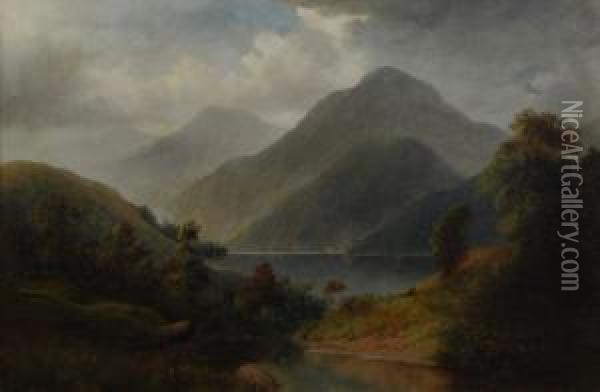 South Island Landscape Oil Painting - Thomas Reginald Attwood