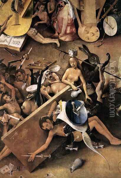 Triptych of Garden of Earthly Delights (detail) 9 Oil Painting - Hieronymous Bosch