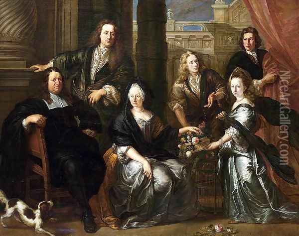 Portrait of a Family Oil Painting - Jan Anthonie Coxcie