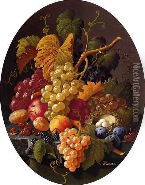 Still Life with Fruit 1855 Oil Painting - Severin Roesen