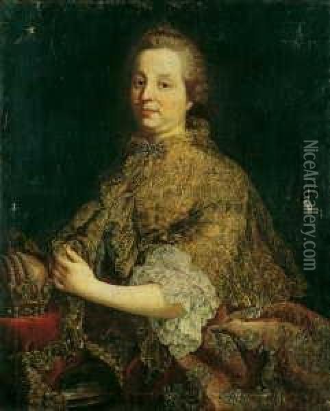 Bildnisse Der Kaiserin Maria Theresia Und Ihres Gemahls Kaiser Franz I. Stephan. Oil Painting - Ircle Of Martin Van Mytens