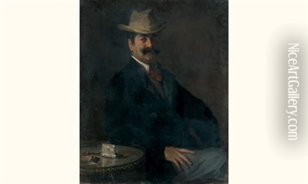 Portrait D'homme Oil Painting - Jacques-Emile Blanche