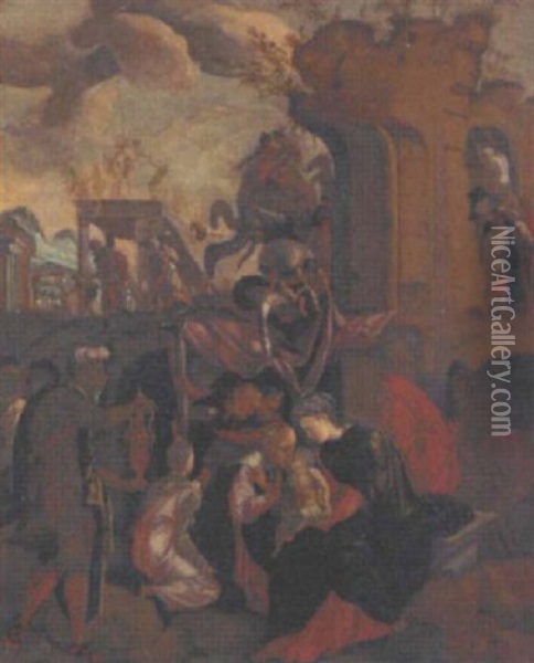 The Adoration Of The Magi Oil Painting - Jan Van Scorel