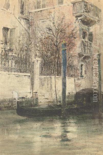 House On The Canal Grande, Venice Oil Painting - William Walcot