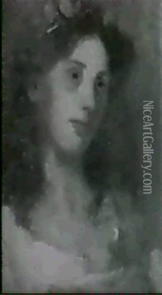 Bildnis Einer Frau Mit Blume Im Haar Oil Painting - Emil Von Gerliczy