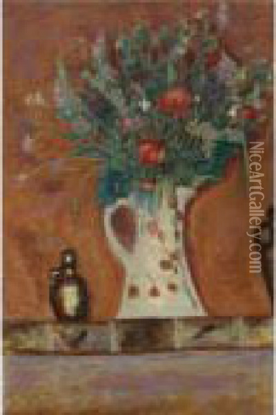 Bouquet De Cheminee Or Fleurs Sur Une Cheminee Oil Painting - Pierre Bonnard