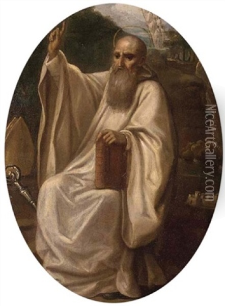The Vision Of Saint Benedict Oil Painting - Andrea Sacchi