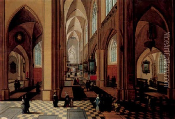 The Interior Of A Cathedral Oil Painting - Peeter Neeffs the Elder