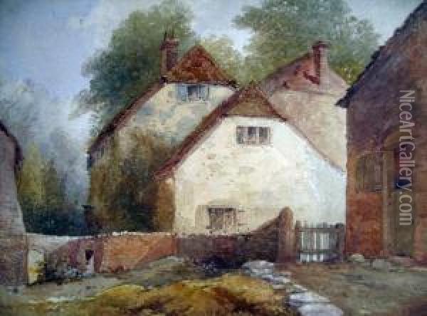 Stone Cottages Oil Painting - Joseph Needham