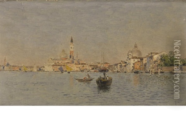 San Giorgio Maggiore From The Giudecca Oil Painting - Martin Rico y Ortega