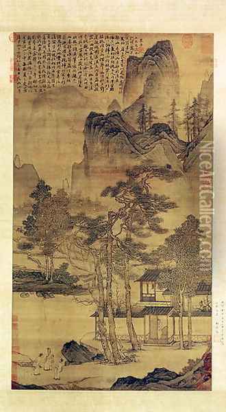Scenes of Hermits Long Days in the Quiet Mountains Oil Painting - Tang Yin