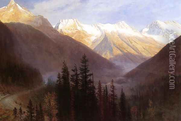 Sunrise At Glacier Station Oil Painting - Albert Bierstadt