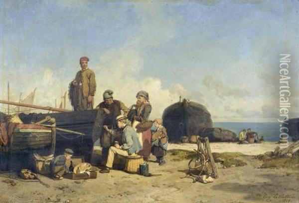 Marine Oil Painting - Eugene Lepoittevin