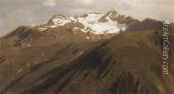 Gebirgslandschaft (ortlemassiv ?) Oil Painting - Carl Julius E. Ludwig