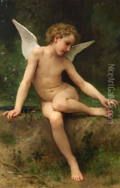 Cupid with Thorn Oil Painting - William-Adolphe Bouguereau