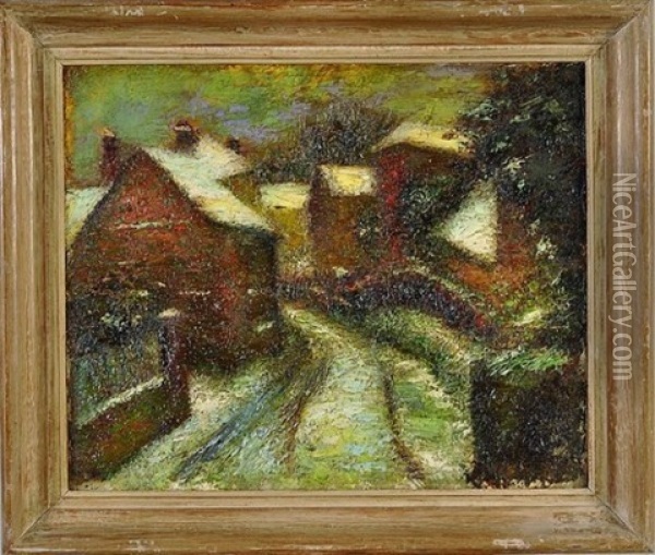Chemin Enneige Oil Painting - Alfred Dunet