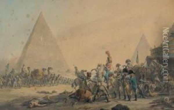 La Bataille Des Pyramides Oil Painting - Dirck Langendijk
