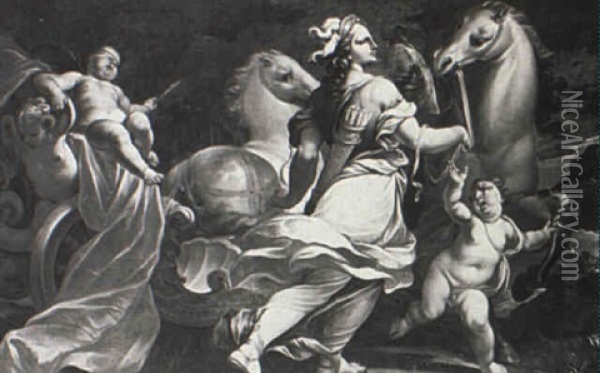 Triumph Of Proserpina Oil Painting - Domenico Piola