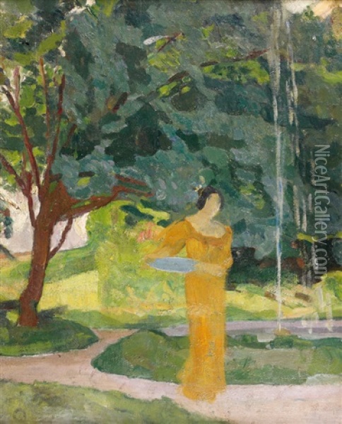 Femme Dans Un Paysage Oil Painting - Roger de La Fresnaye