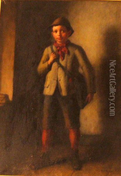 Young Boy With Satchel Oil Painting - Platt Powell Ryder