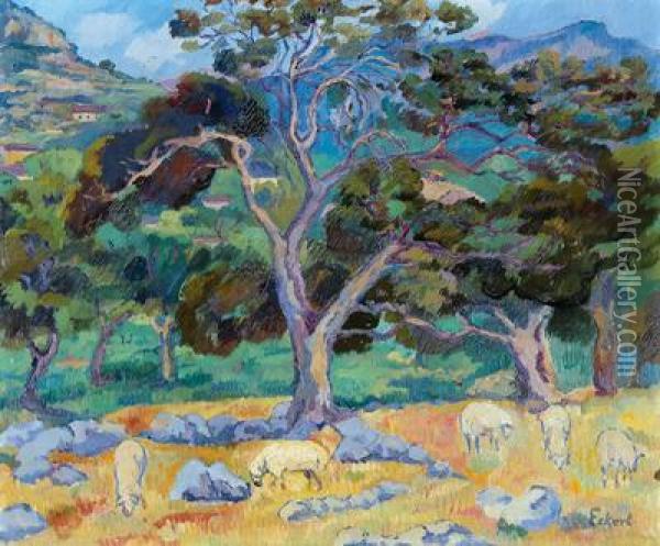 Landschaft In Pollensa (majorca) Oil Painting - Robert Eckert