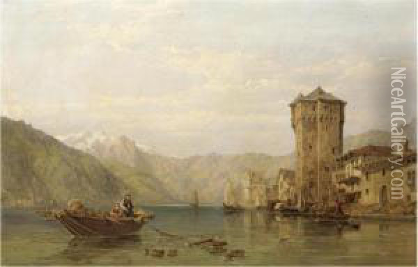 Lago Lugano Oil Painting - George Clarkson Stanfield