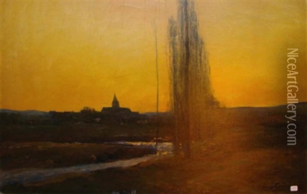 Paysage Au Soleil Couchant Oil Painting - Louis Alexandre Cabie